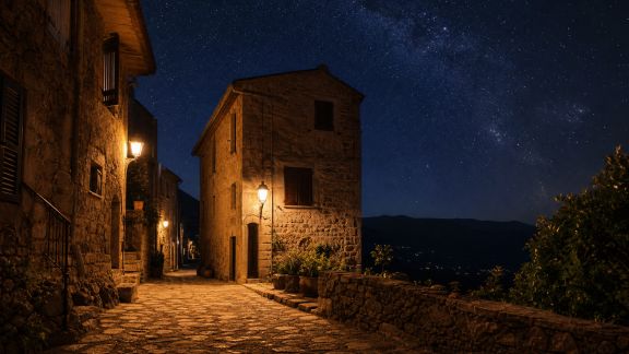 Promenades nocturnes sous les étoiles dans les villages corses